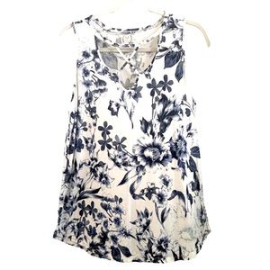 Floral SZ L Top Sleeveless Tunic